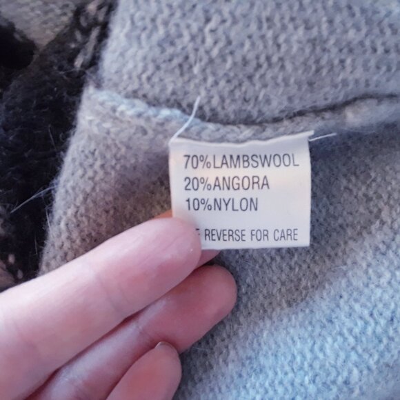 Vintage 80s 90s Lambswool Angora Giraffe Print Sweater M - Picture 5 of 6